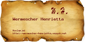 Wermescher Henrietta névjegykártya